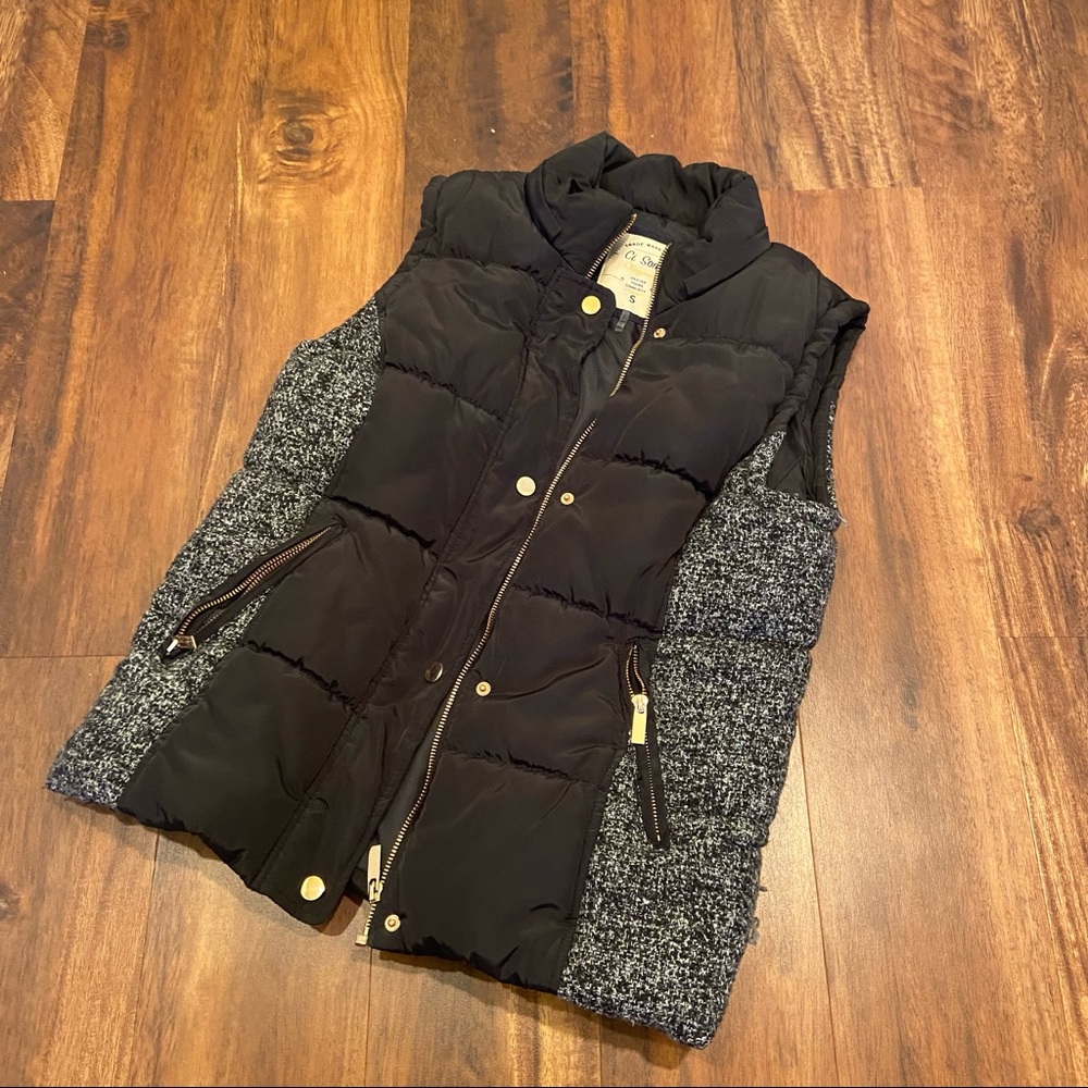 Ci Sono Black and Gray Puffer Vest